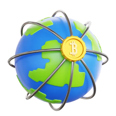 Bitcoin mundial  3D Icon