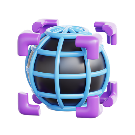 Mundo virtual  3D Icon