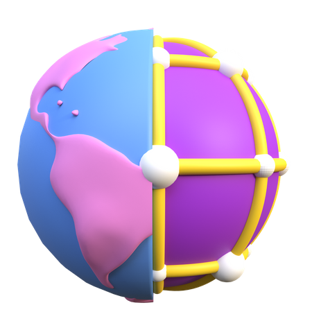 Mundo virtual  3D Icon