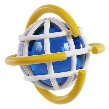 Mundo virtual  3D Icon