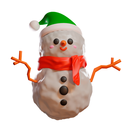 Muñeco de nieve  3D Illustration