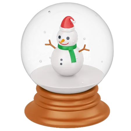 Bola de cristal muñeco de nieve  3D Icon
