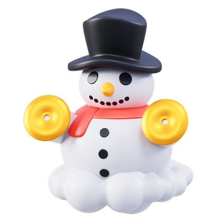 Muñeco de nieve con sombrero  3D Icon