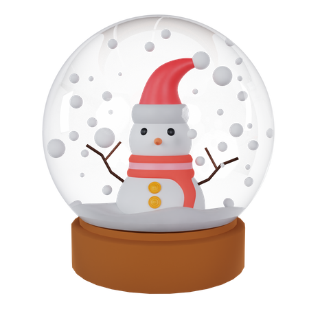 Muñeco de nieve en bola de nieve  3D Icon