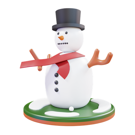 Muñeco de nieve de navidad  3D Illustration