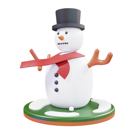 Muñeco de nieve de navidad  3D Illustration