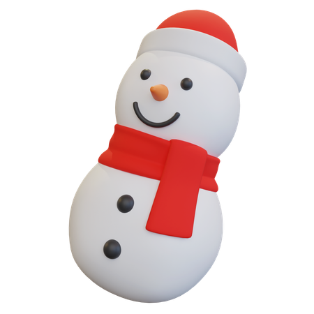 Muñeco de nieve navideño con sombrero  3D Icon