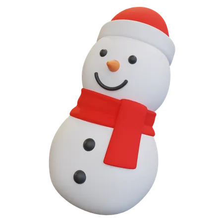 Muñeco de nieve navideño con sombrero  3D Icon