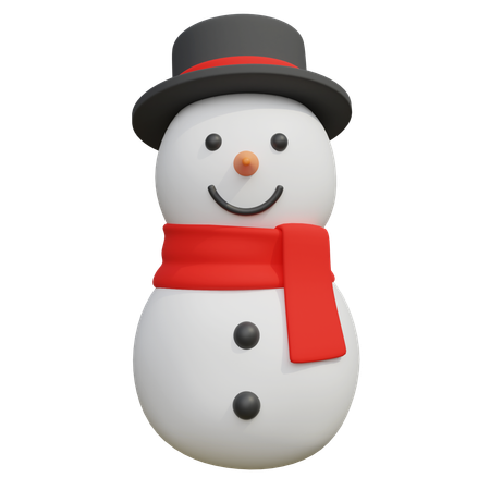 Muñeco de nieve navideño con sombrero  3D Icon