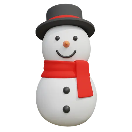 Muñeco de nieve navideño con sombrero  3D Icon