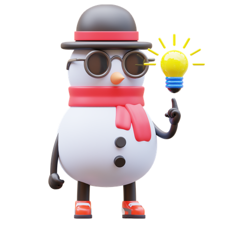 Personaje de muñeco de nieve Obtener idea  3D Illustration