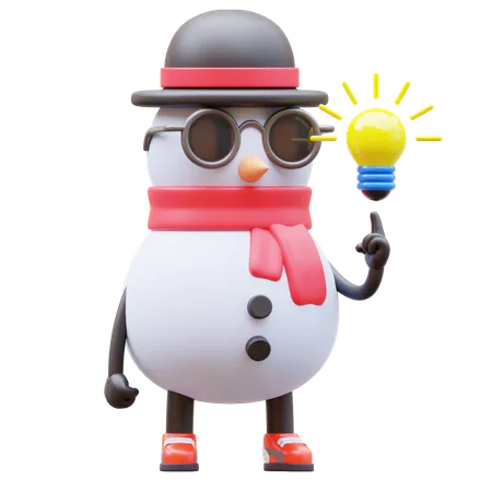 Personaje de muñeco de nieve Obtener idea  3D Illustration