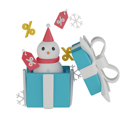 Regalo de muñeco de nieve  3D Icon