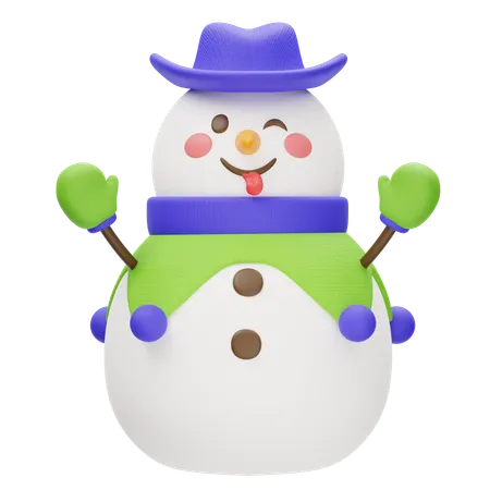 Sombrero de vaquero muñeco de nieve  3D Icon