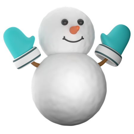 Muñeco de nieve y guantes  3D Icon