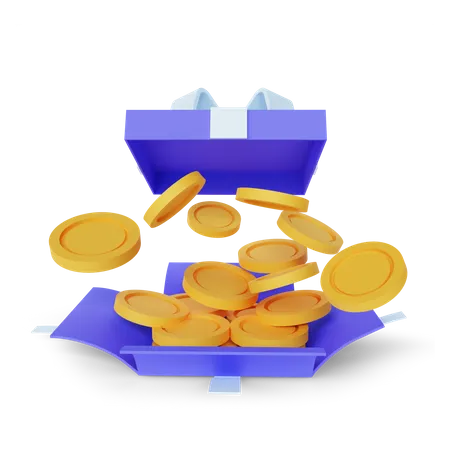 Münze Geschenk  3D Illustration