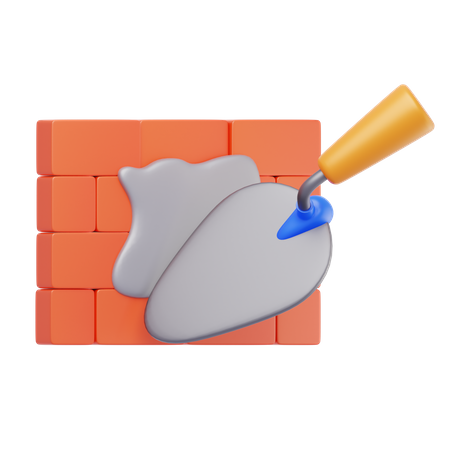 Construcción de pared de cemento  3D Icon
