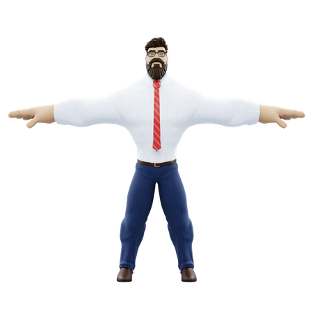 Muscular Businessman  3D Icon