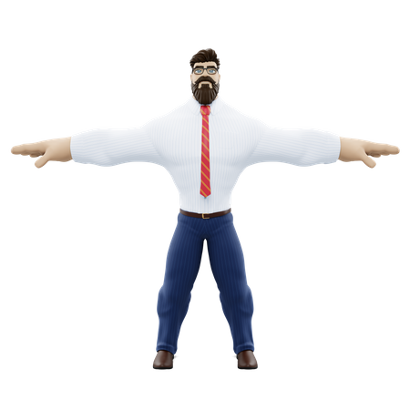 Muscular Businessman  3D Illustration