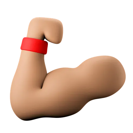 Icono 3 D Editable Del Musculo Del Brazo Biceps Fuerte 3D Icon