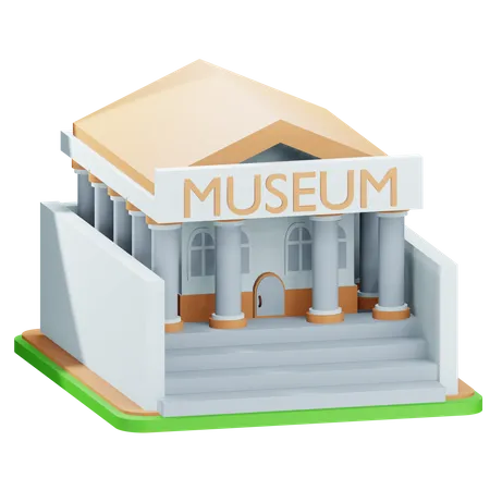 3 D Museum Building Illustration With Transparent Background 3D Icon