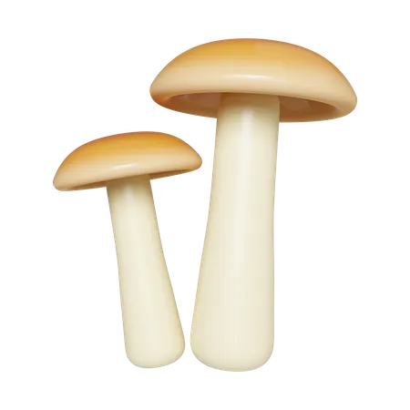 3 D Autumn Mushroom Golden Fall Season Decoration Icon Isolated On Gray Background 3 D Rendering Illustration Clipping Path 3D Icon