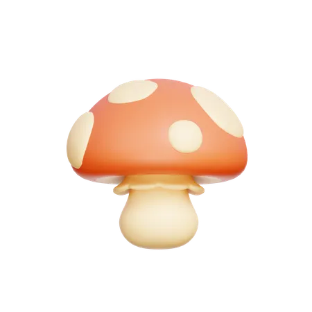 3 D Mushroom Autumn Celebration Elements Fall Season 3D Icon