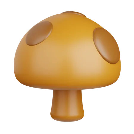 3 D Rendering Mushroom Isolated Useful For Food Allergen Allergy Disease And Antigen Design 3D Icon