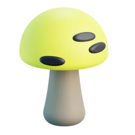 3 D Mushroom With Isolated Background 3D Icon