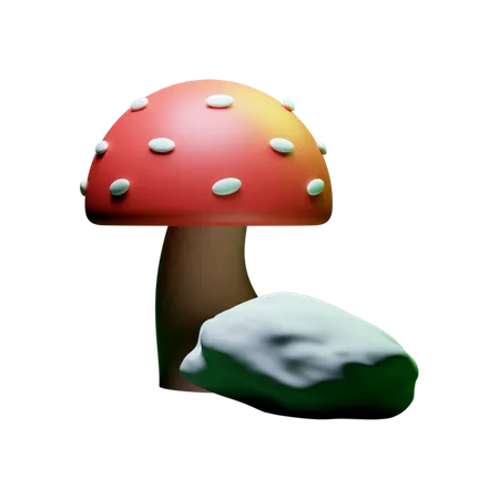 3 D Rendering Of Mushroom Illustration Or 3 D Mushroom 3D Icon