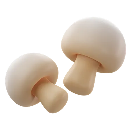 Adorable 3 D Rendering Of A Mushrooms Icon 3D Icon