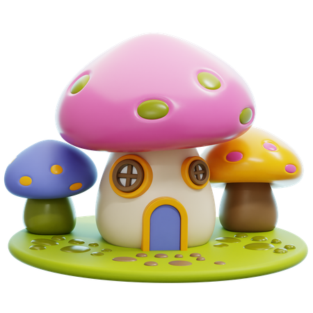 Mushroom House  3D Icon