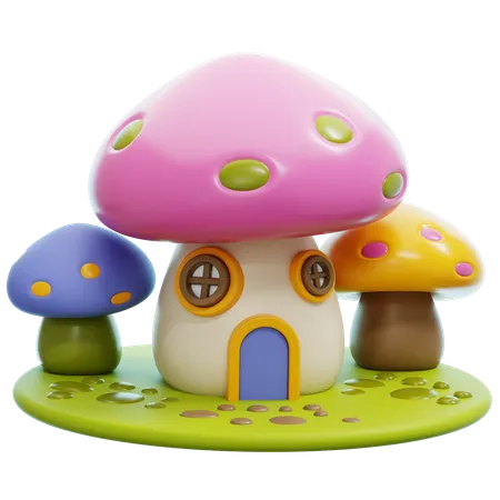 Mushroom House  3D Icon