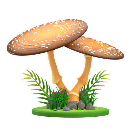 Mushroom Orange speckled  3D Icon