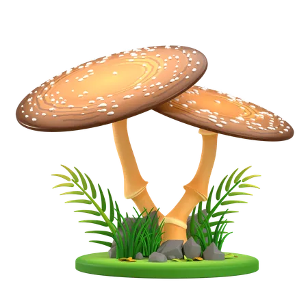 Mushroom Orange speckled  3D Icon