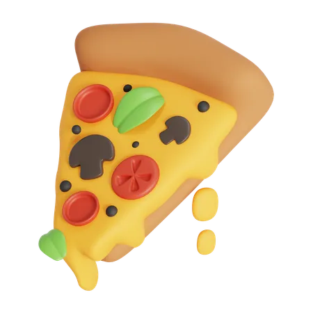 Pizza With Pepperoni Tomato Cheese And Mushroom 3D Icon