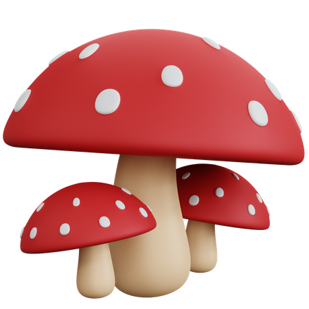 Mushroom Plant 3D Icon