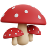 3d mushroom plant illustration