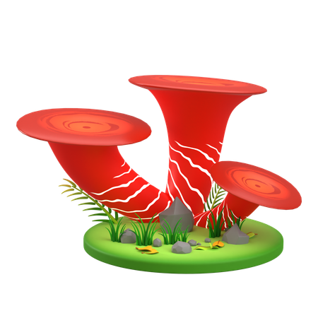 Mushroom Red Stacked  3D Icon