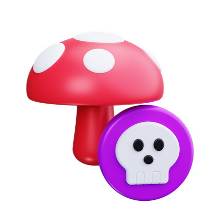 キノコの頭蓋骨  3D Icon