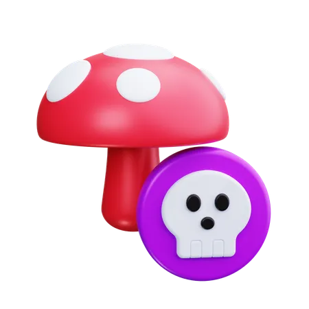 キノコの頭蓋骨  3D Icon