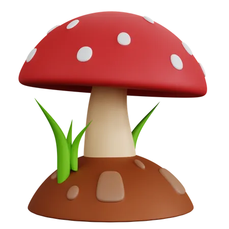 Mushroom Sprout  3D Icon