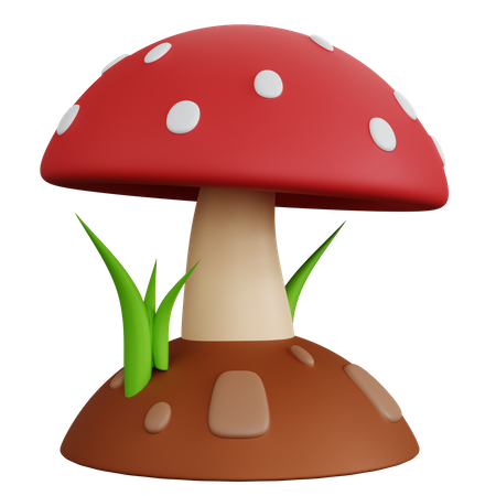 Mushroom Sprout 3D Icon