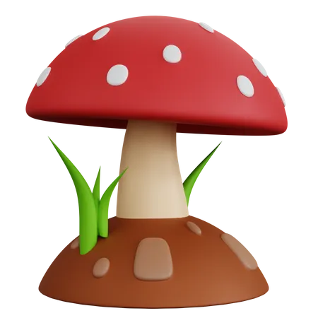 Mushroom Sprout 3D Icon
