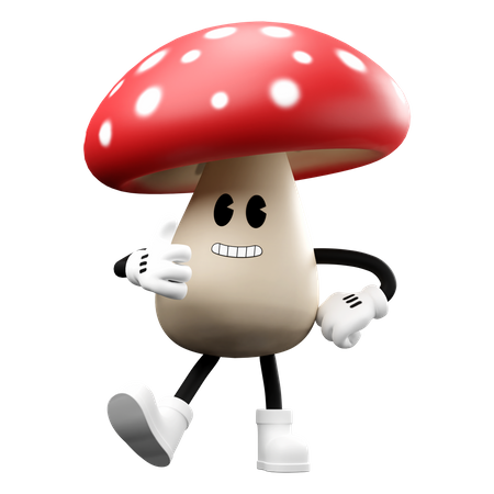 Mushroom thinking something 3D Illustration