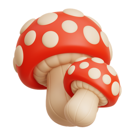 Mushrooms  3D Icon