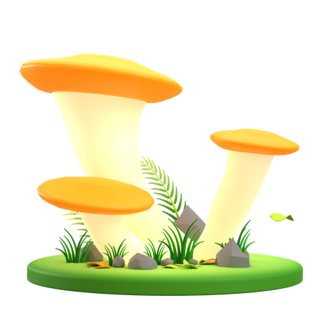 Mushrooms Yellow Cap  3D Icon
