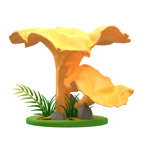 Mushrooms Yellow frilled  3D Icon