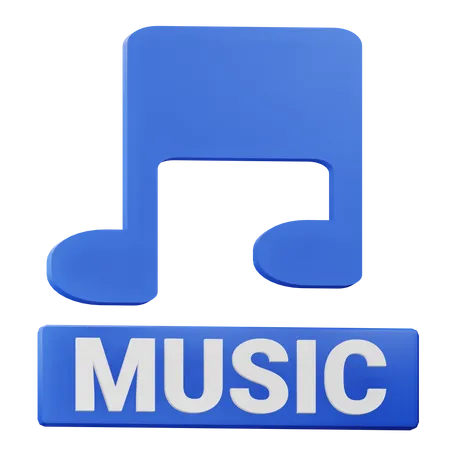 3 D Music Logo With Alpha Background 3D Icon