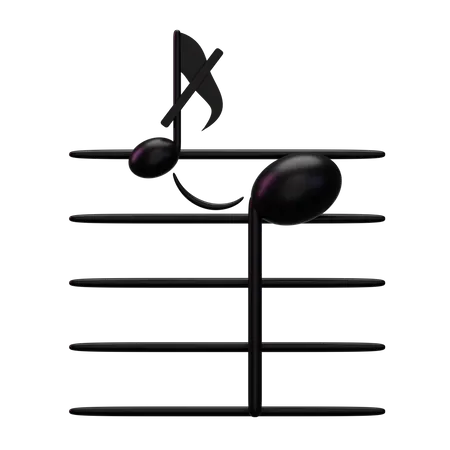 Music Acciaccatura  3D Icon